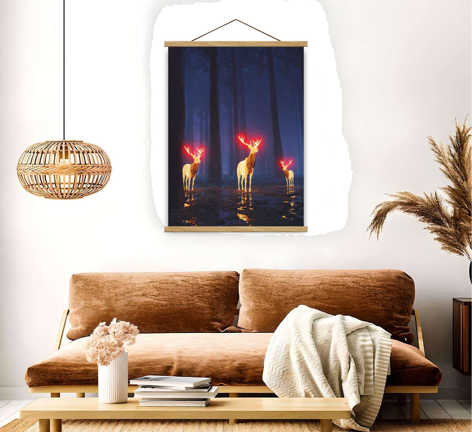 Quadro Decorativo Emoldurado Multicolor 50x70 cm com Moldura de Madeira – MRG52