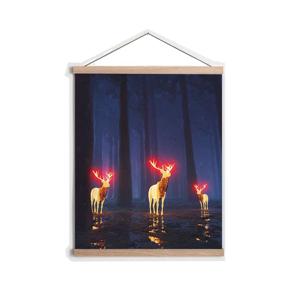 Quadro Decorativo Emoldurado Multicolor 50x70 cm com Moldura de Madeira – MRG52