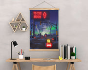 Quadro Decorativo Emoldurado MRG53 Multicolor 50x70cm - Moldura Madeira 100% e Tecido Misto Poliéster/Algodão