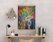 Quadro Decorativo Emoldurado MRG54 Multicolor 50x70cm - Moldura Madeira 100% - Arte Moderna para Decoração