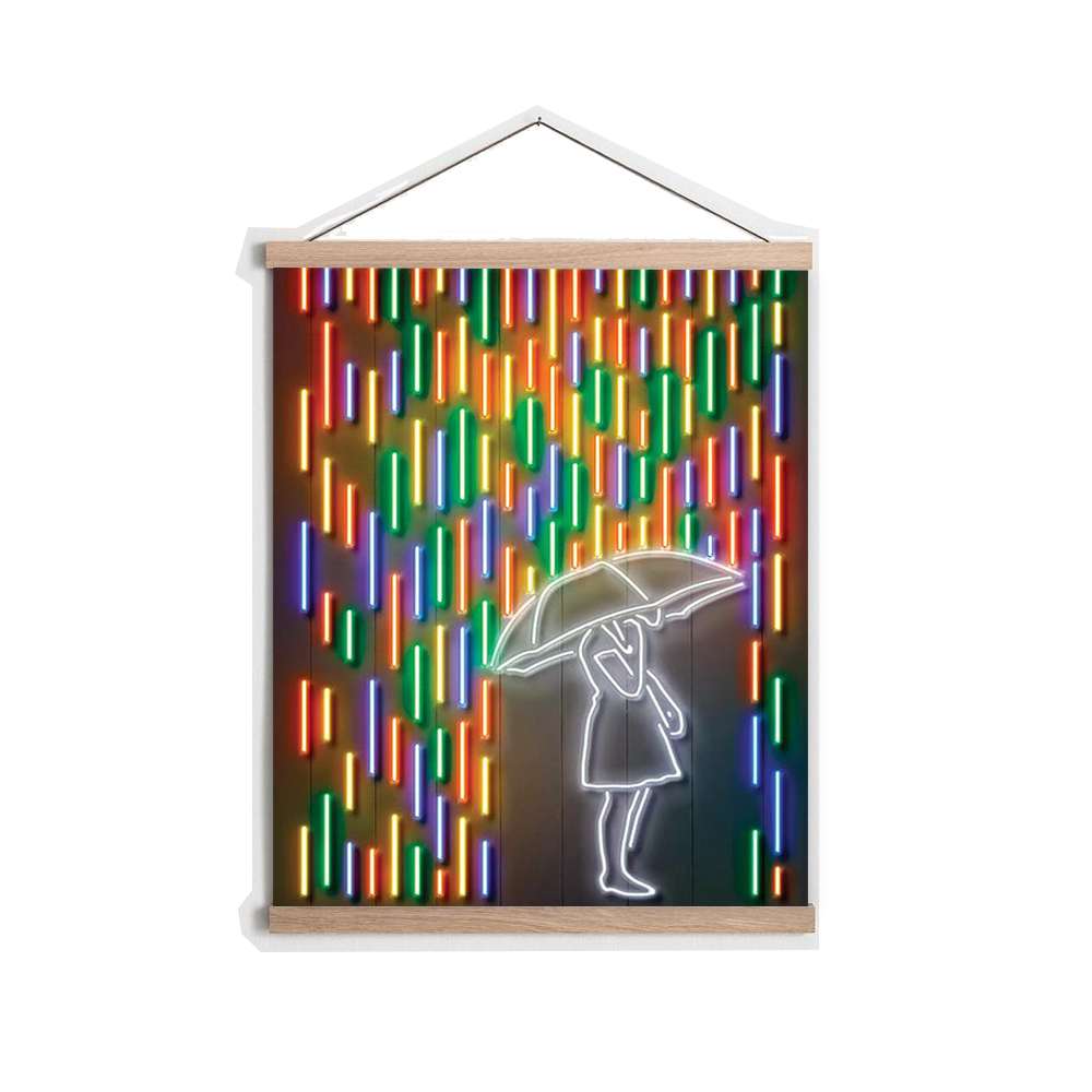 Quadro Decorativo Emoldurado MRG54 Multicolor 50x70cm - Moldura Madeira 100% - Arte Moderna para Decoração