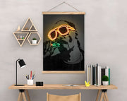 Quadro Decorativo Emoldurado MRG55 Multicolor 50x70cm - Moldura Madeira 100% e Tecido Misto Poliéster/Algodão