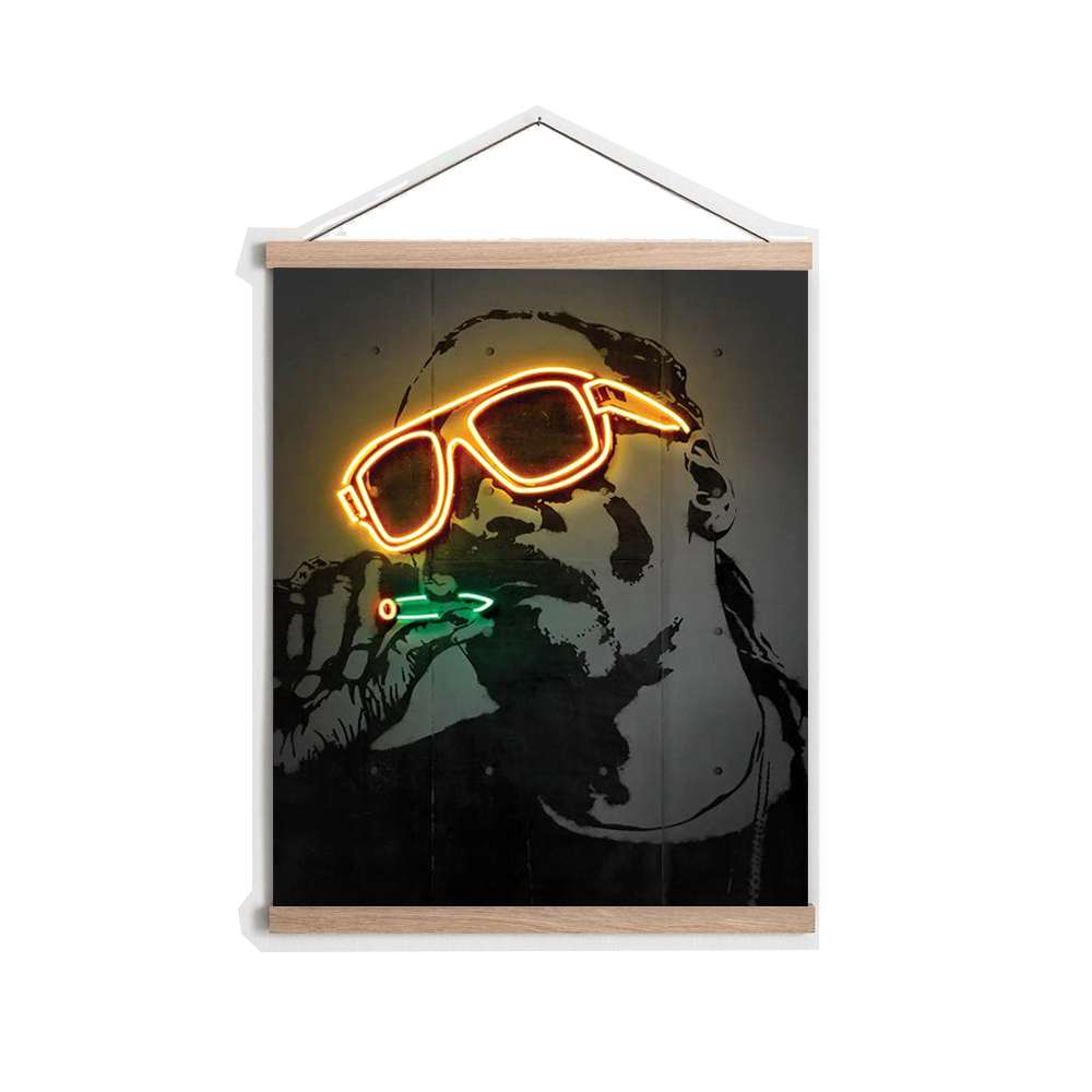 Quadro Decorativo Emoldurado MRG55 Multicolor 50x70cm - Moldura Madeira 100% e Tecido Misto Poliéster/Algodão