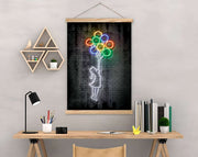 Quadro Decorativo Moldurado 50x70 cm MRG56 Multicolor – Tela Poliéster/Algodão com Moldura de Madeira
