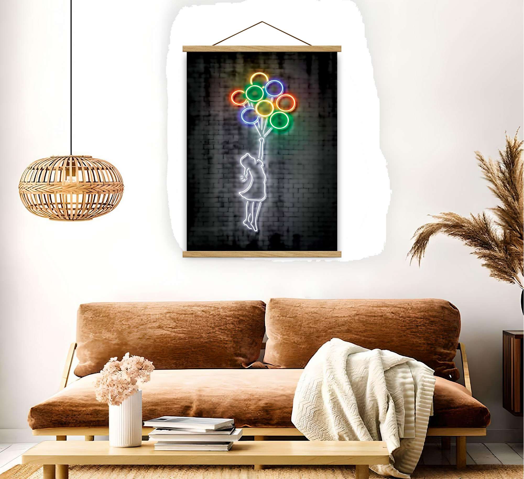 Quadro Decorativo Moldurado 50x70 cm MRG56 Multicolor – Tela Poliéster/Algodão com Moldura de Madeira