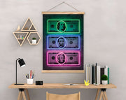 Quadro Decorativo Emoldurado MRG57 Multicolor 50x70cm - Moldura Madeira 100% e Tecido Misto Poliéster/Algodão