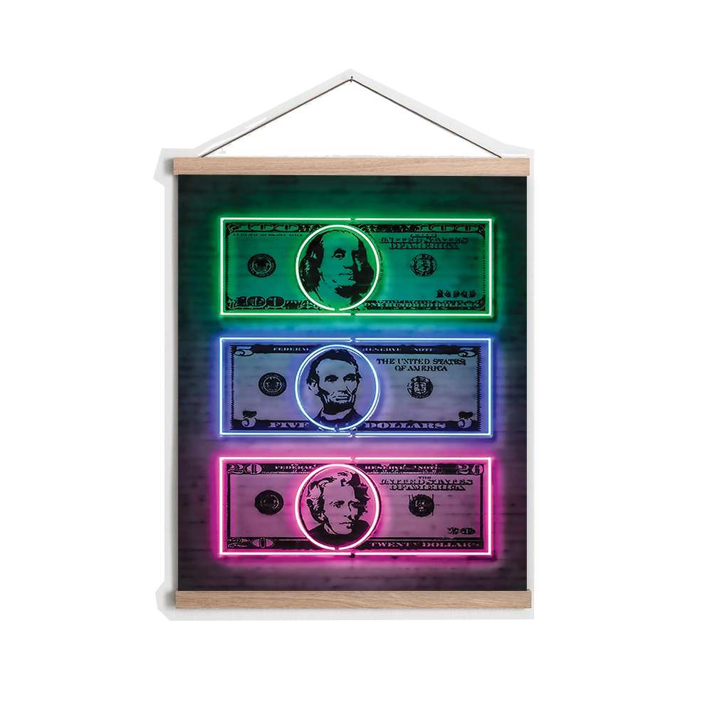 Quadro Decorativo Emoldurado MRG57 Multicolor 50x70cm - Moldura Madeira 100% e Tecido Misto Poliéster/Algodão