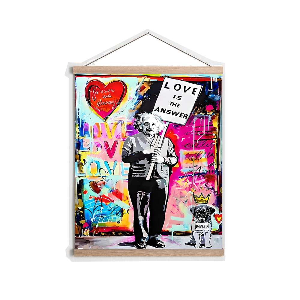 Quadro Decorativo Emoldurado MRG58 Multicolor 50x70cm - Moldura Madeira 100% e Tecido Misto Poliéster/Algodão