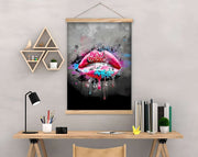 Quadro Decorativo Emoldurado MRG59 Multicolor 50x70cm - Moldura Madeira 100% e Tecido Misto Poliéster/Algodão