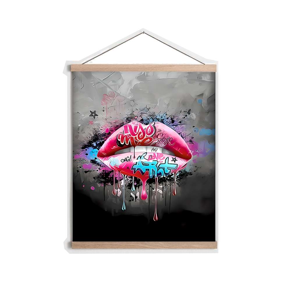 Quadro Decorativo Emoldurado MRG59 Multicolor 50x70cm - Moldura Madeira 100% e Tecido Misto Poliéster/Algodão