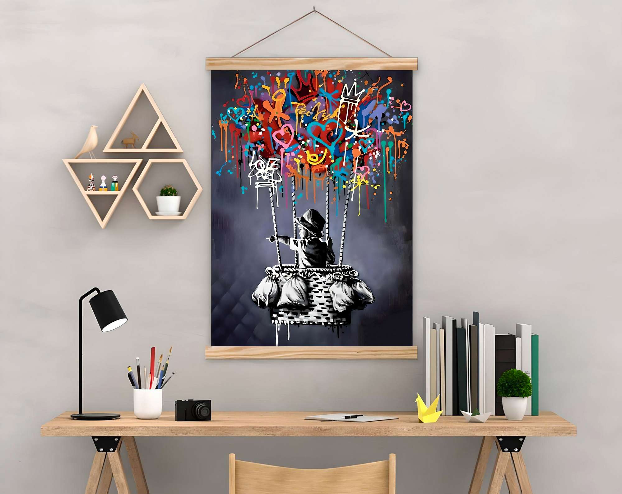 Quadro Decorativo Emoldurado MRG60 Multicolor 50x70cm - Moldura Madeira 100%