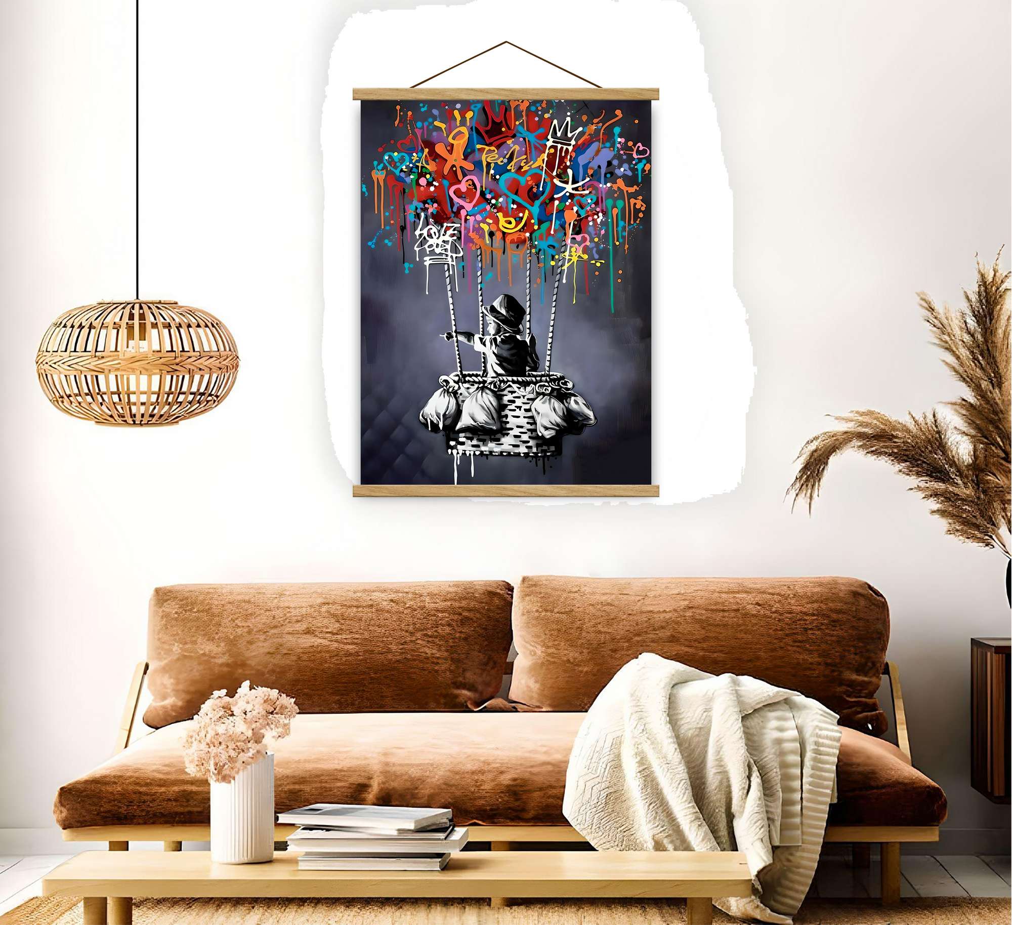 Quadro Decorativo Emoldurado MRG60 Multicolor 50x70cm - Moldura Madeira 100%