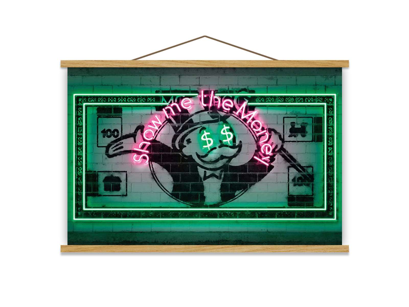 Quadro Decorativo Emoldurado MRG62 Multicolor 50x70cm - Moldura Madeira 100% e Tecido Misto Poliéster/Algodão