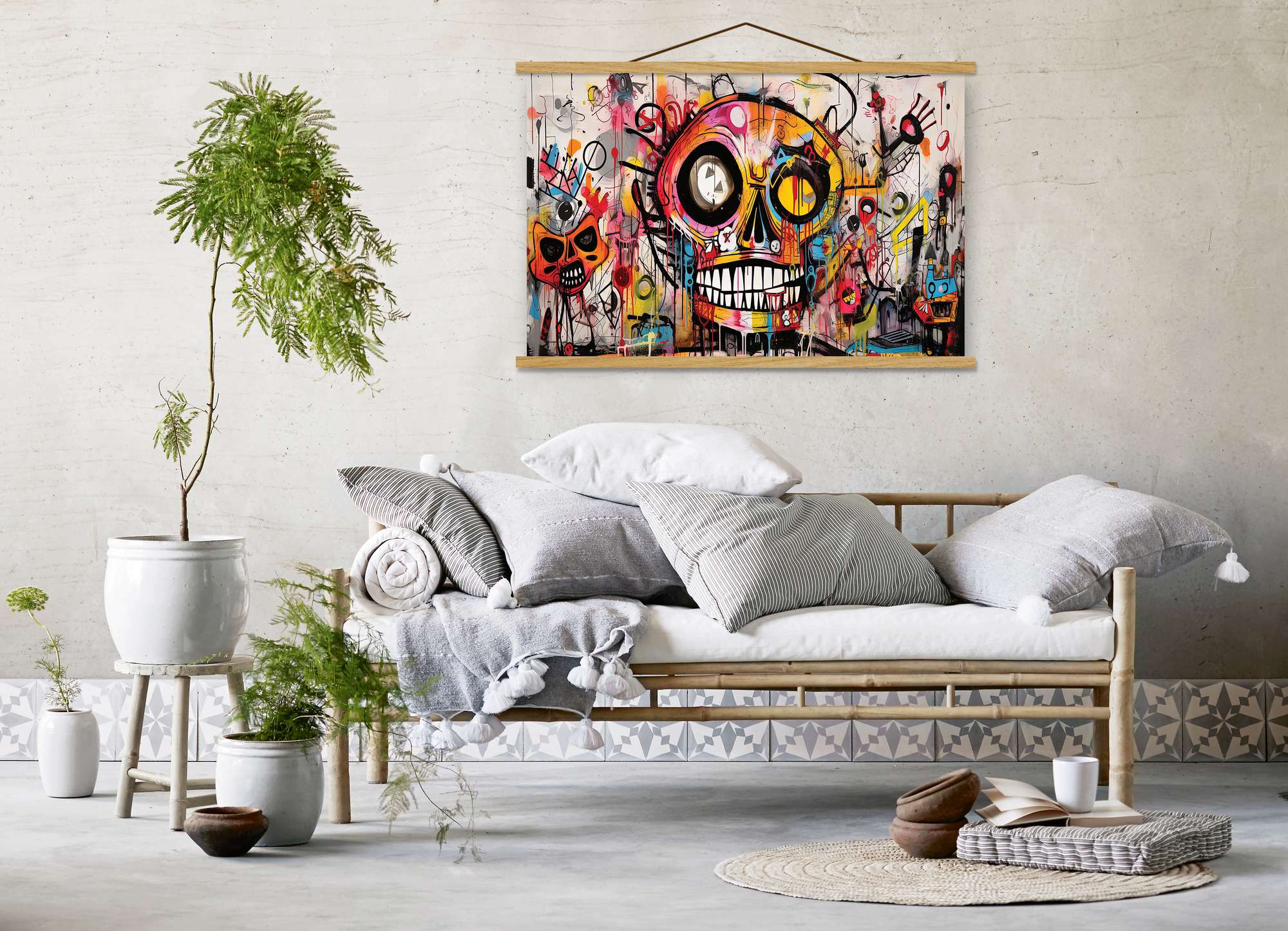 Quadro Decorativo em Moldura MRG65, Multicolor, 50x70 cm – Tela 50% Poliéster/50% Algodão, Moldura 100% Madeira