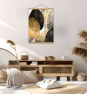 Quadro Decorativo Emoldurado MRG66 - 50x70cm - Moldura Madeira - Dourado/Preto/Prateado