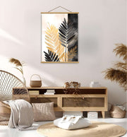 Quadro Decorativo Emoldurado MRG67 - 50x70cm - Moldura Madeira - Dourado/Preto/Prateado