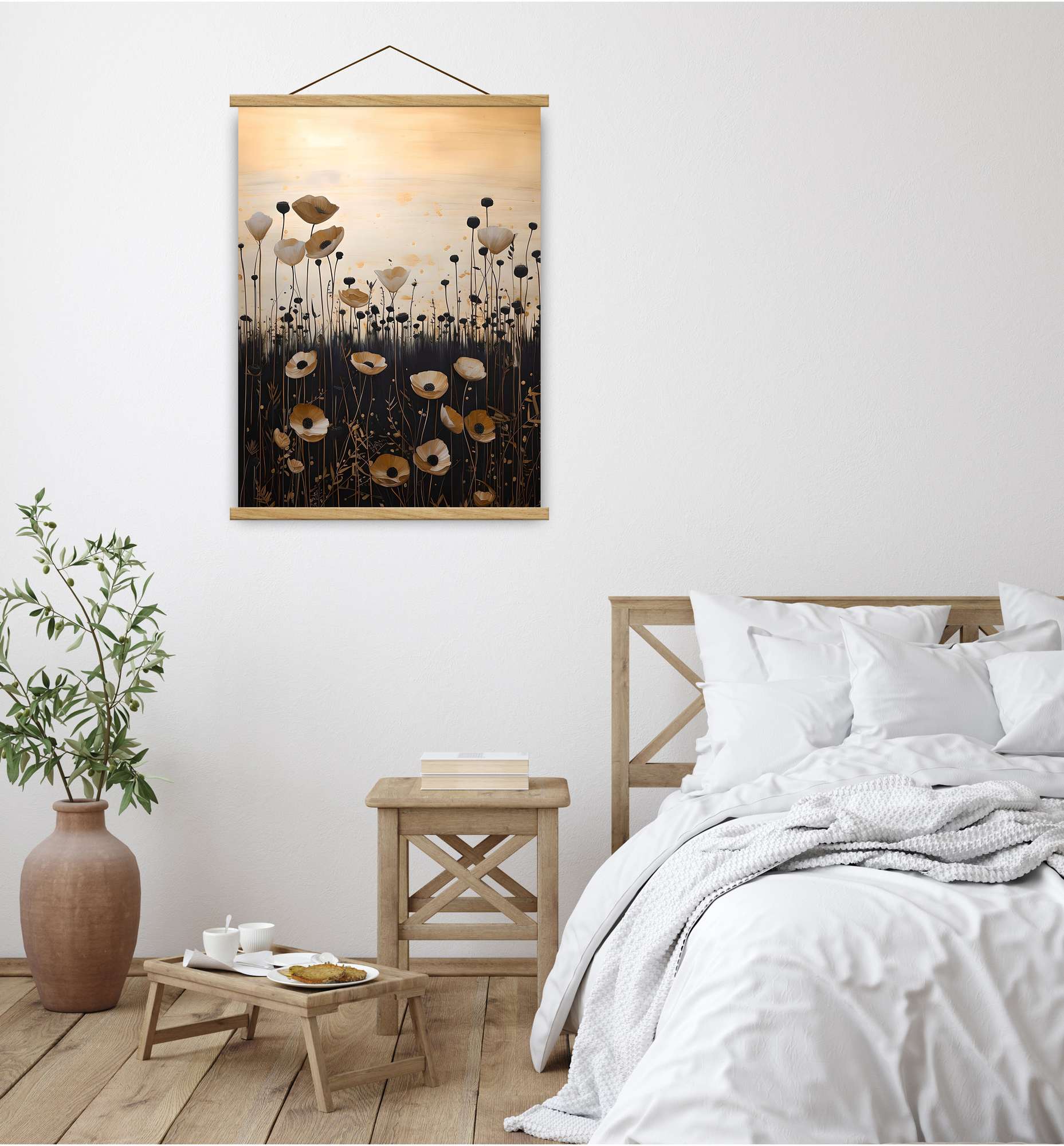 Quadro Decorativo Emoldurado MRG68 - 50x70cm - Moldura Madeira - Dourado/Preto/Prateado