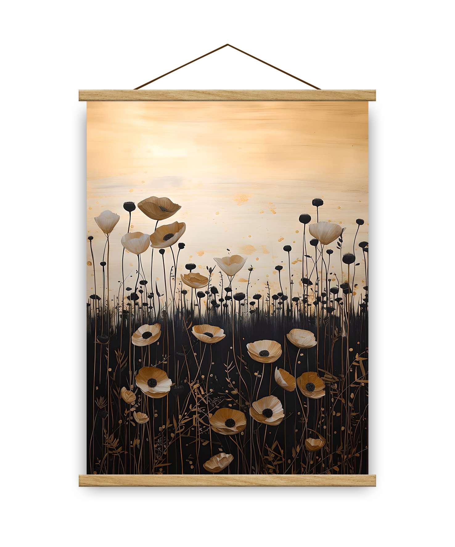 Quadro Decorativo Emoldurado MRG68 - 50x70cm - Moldura Madeira - Dourado/Preto/Prateado