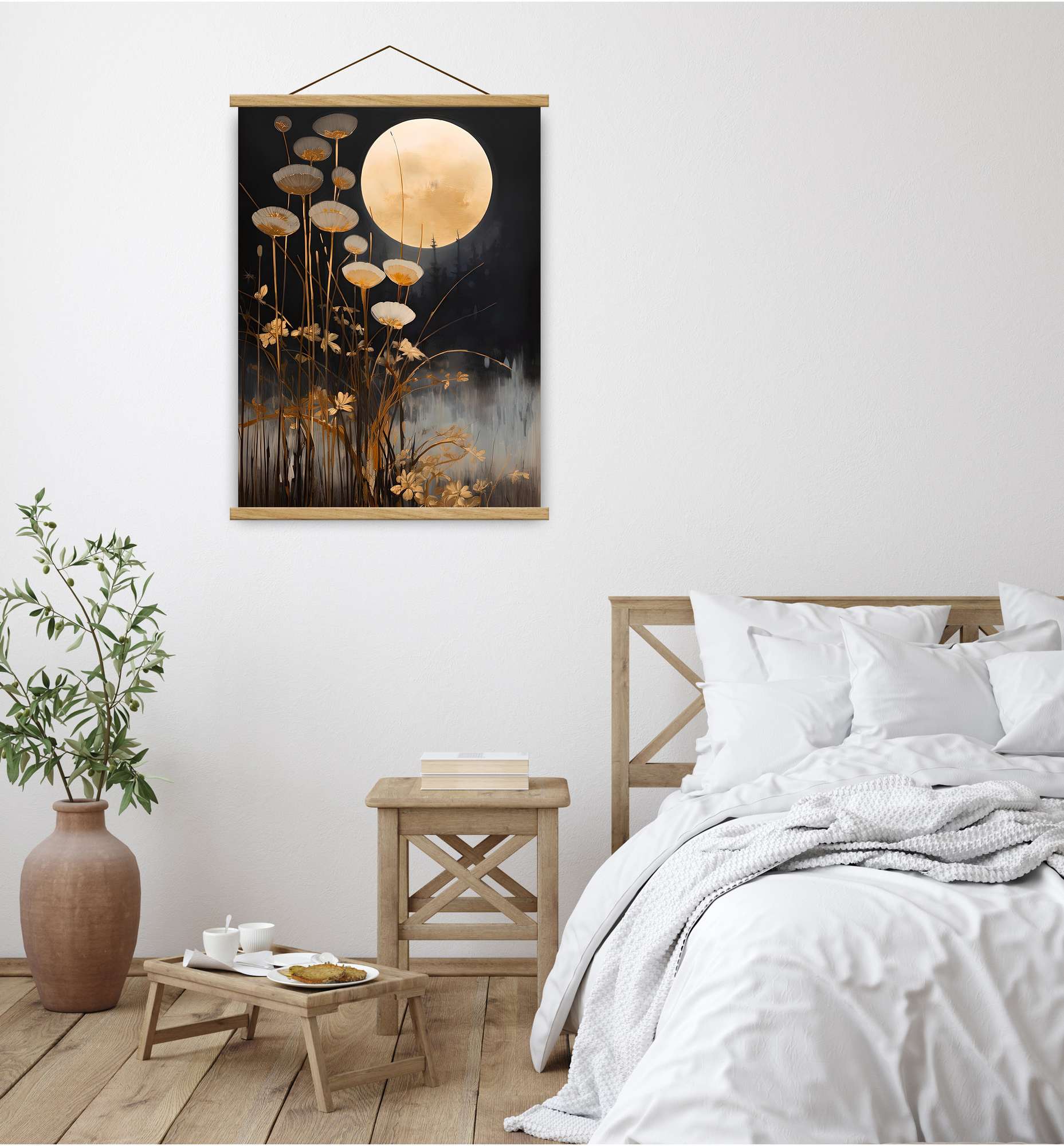 Quadro Decorativo Emoldurado MRG69 - 50x70cm - Moldura Madeira - Dourado/Preto/Prateado