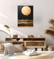 Quadro Decorativo MRG70 com Moldura de Madeira 50x70cm - Dourado, Preto e Prateado