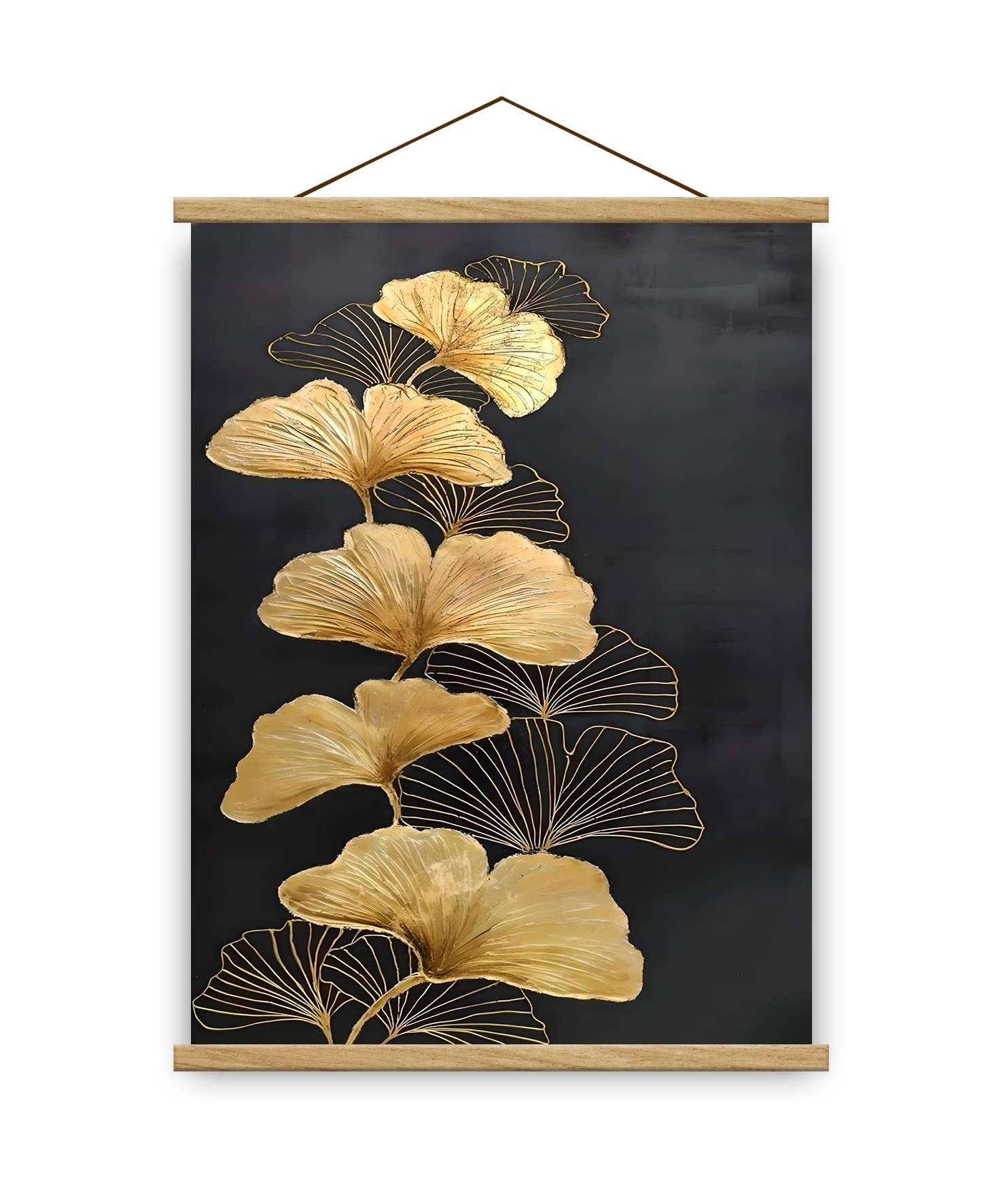 Quadro Decorativo Emoldurado MRG72 - 50x70cm - Moldura de Madeira - Dourado/Preto/Prateado