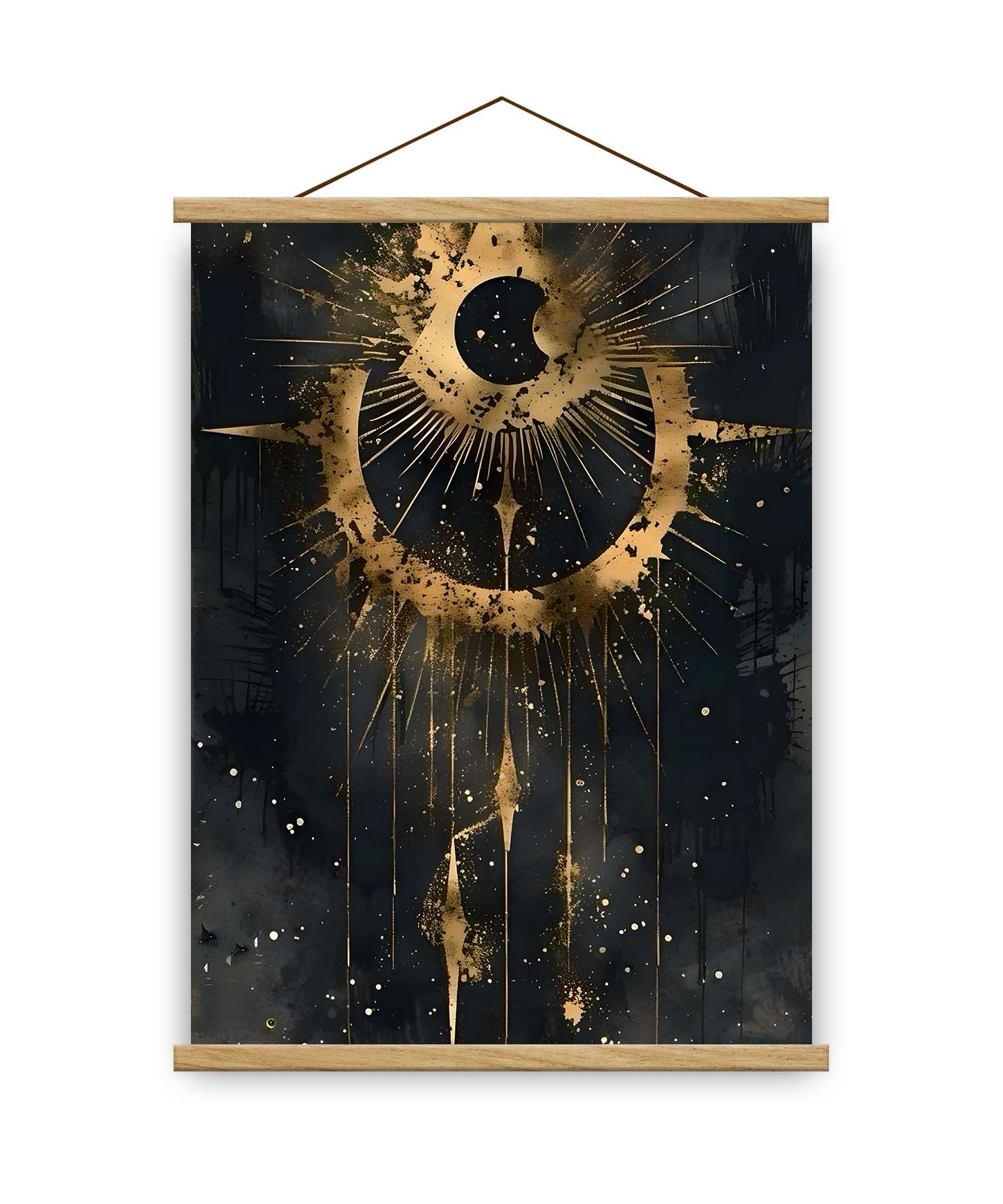 Quadro Decorativo Emoldurado MRG73 - 50x70cm - Moldura Madeira - Dourado/Preto/Prateado