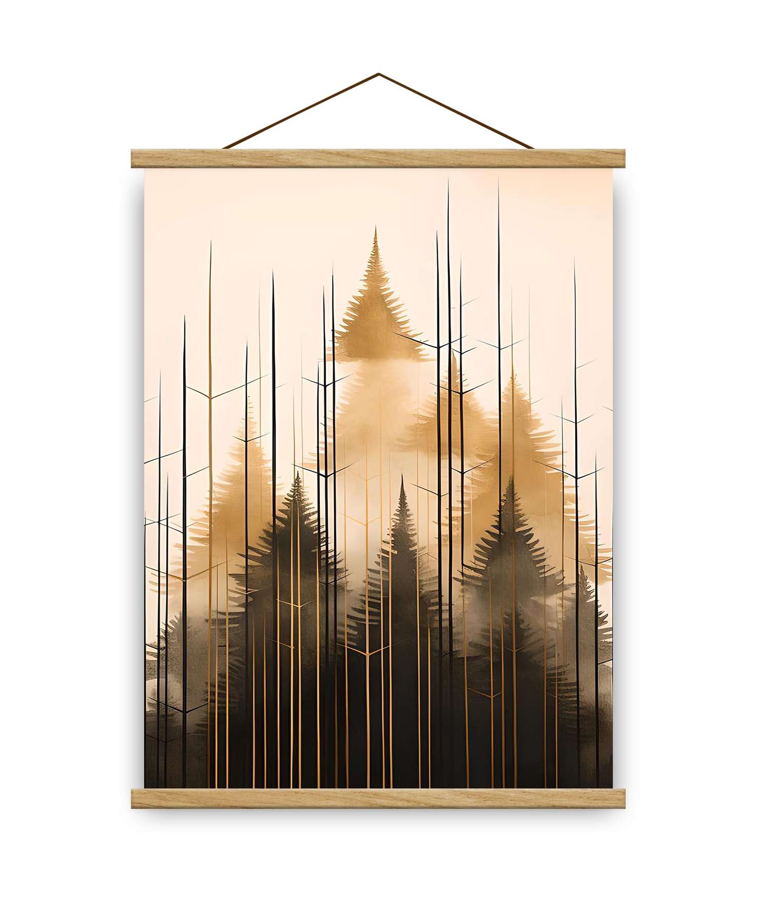 Quadro Decorativo Emoldurado MRG77 - 50x70cm - Moldura Madeira - Dourado/Preto/Prateado