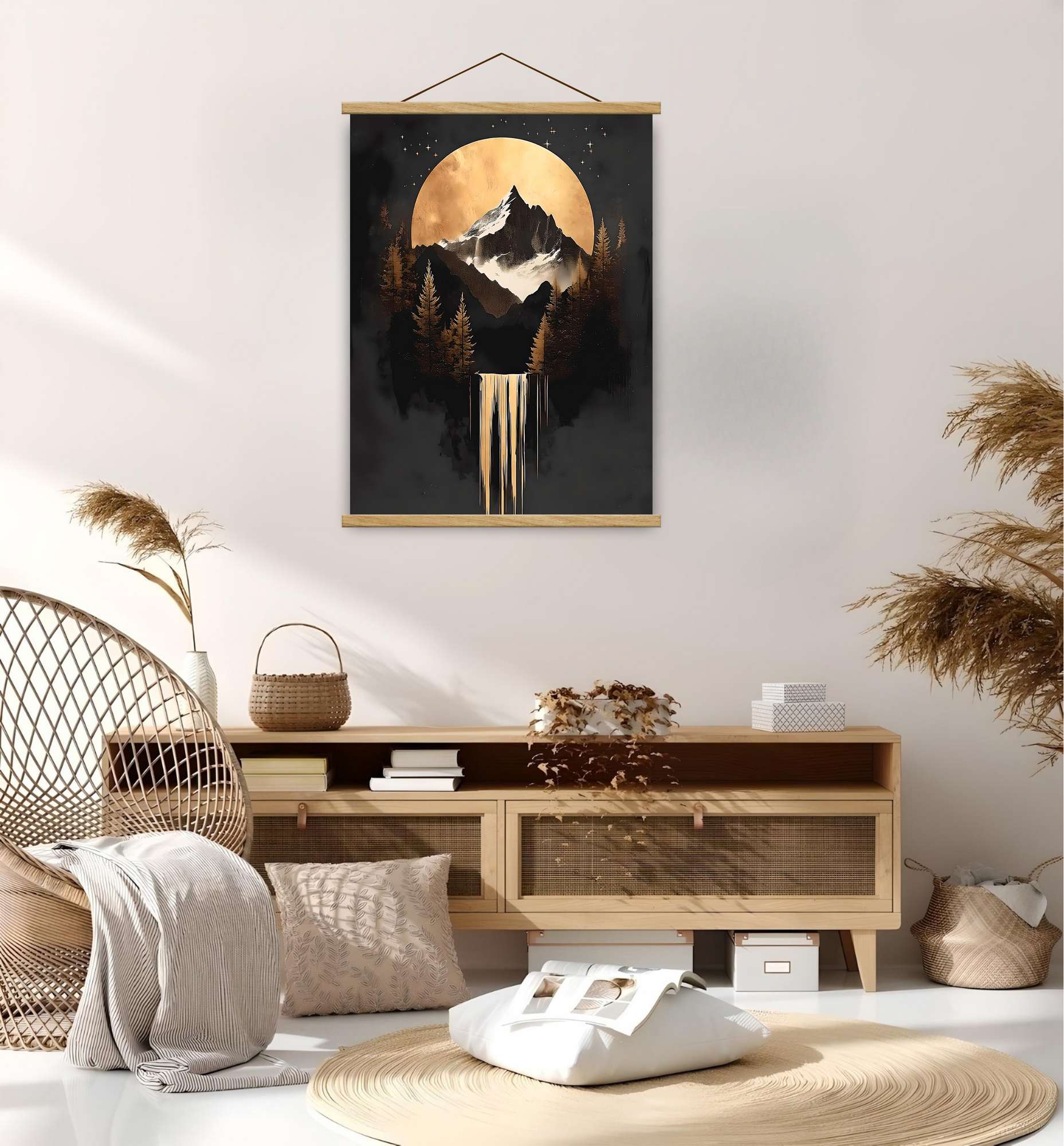 Quadro Decorativo Emoldurado MRG78 - 50x70cm - Moldura Madeira - Disponível em Dourado, Preto e Prateado