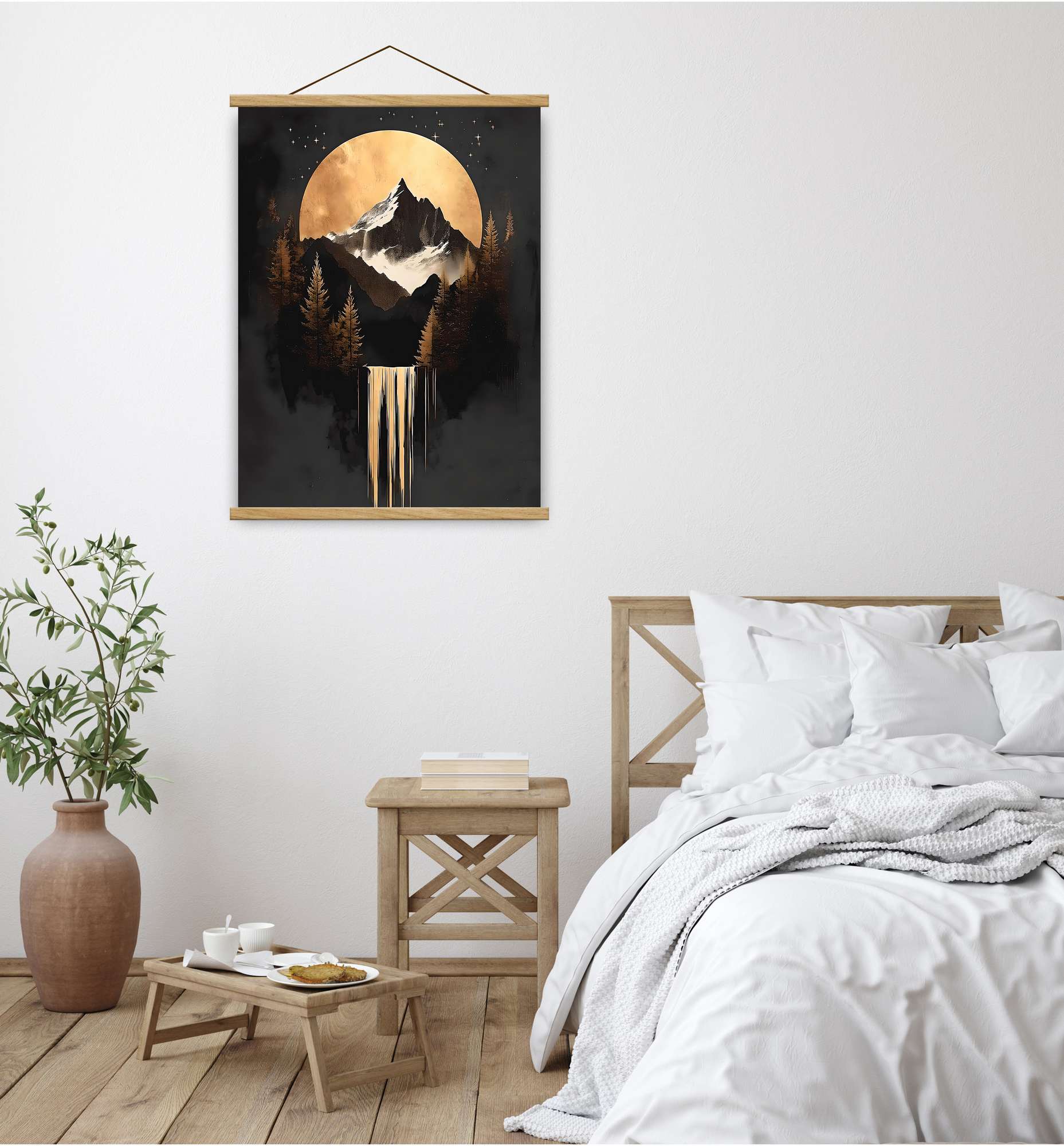 Quadro Decorativo Emoldurado MRG78 - 50x70cm - Moldura Madeira - Disponível em Dourado, Preto e Prateado