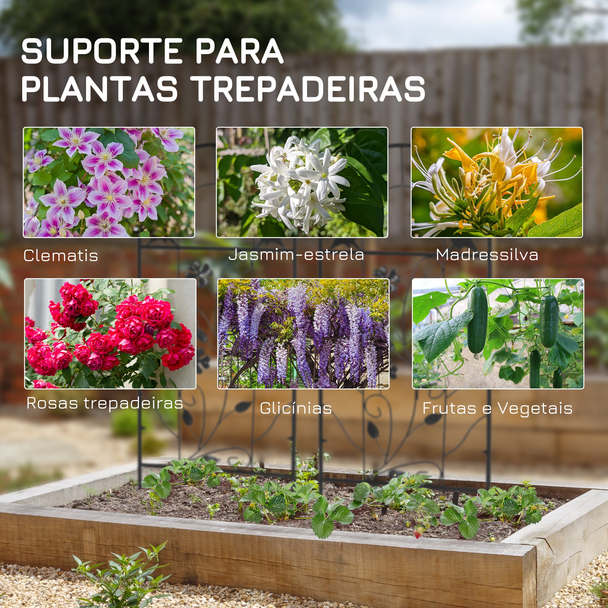 Treliças de Jardim Decorativas em Aço Preto 38x98 cm