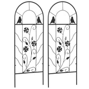 Treliças de Jardim Decorativas em Aço Preto 38x98 cm