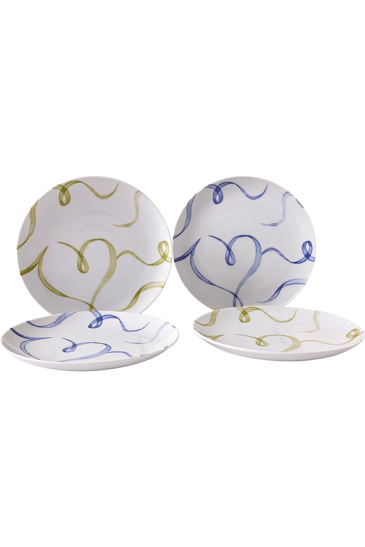 Conjunto de Servir Bolo – 21 x 21 x 2 cm – Azul – Porcelana