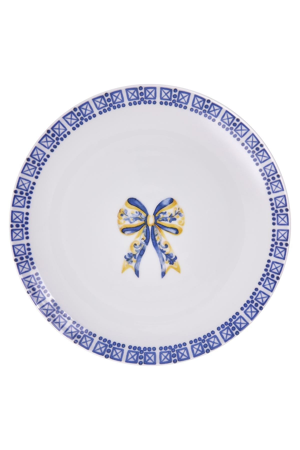 Conjunto de Servir Bolo – 21 x 21 x 2 cm – Azul – Porcelana
