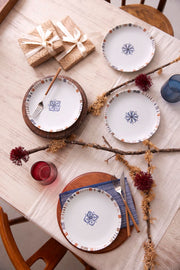 Conjunto de Servir Bolo – 21 x 21 x 2 cm – Azul – Porcelana