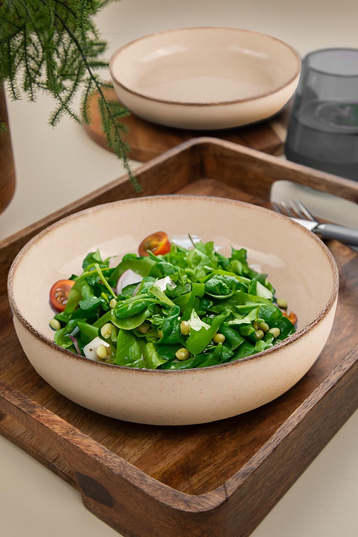 Conjunto de taças de porcelana – 20 x 20 x 5 cm – Cinza – 100% Porcelana