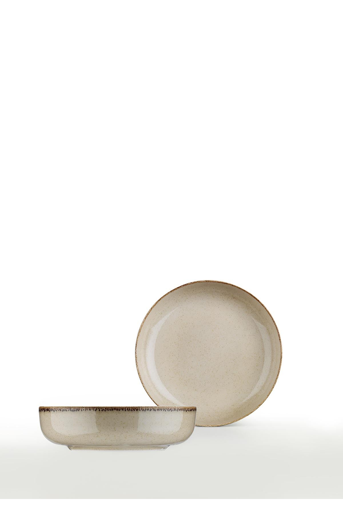 Conjunto de taças de porcelana – 20 x 20 x 5 cm – Cinza – 100% Porcelana