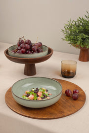 Conjunto de tigelas – 20 x 20 x 5 cm – Verde – Porcelana