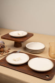 Conjunto de travessas – 15 x 15 cm – Creme – Porcelana