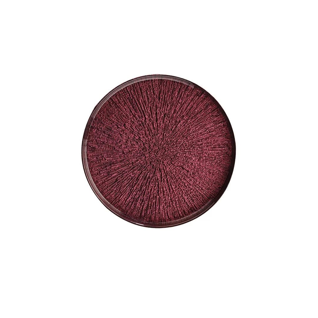 Conjunto de pratos de sobremesa – 21 x 21 cm – Vermelho Clarete – Vidro