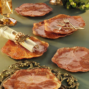 Conjunto de Pratos de Sobremesa – 22 x 22 cm – Laranja – Vidro