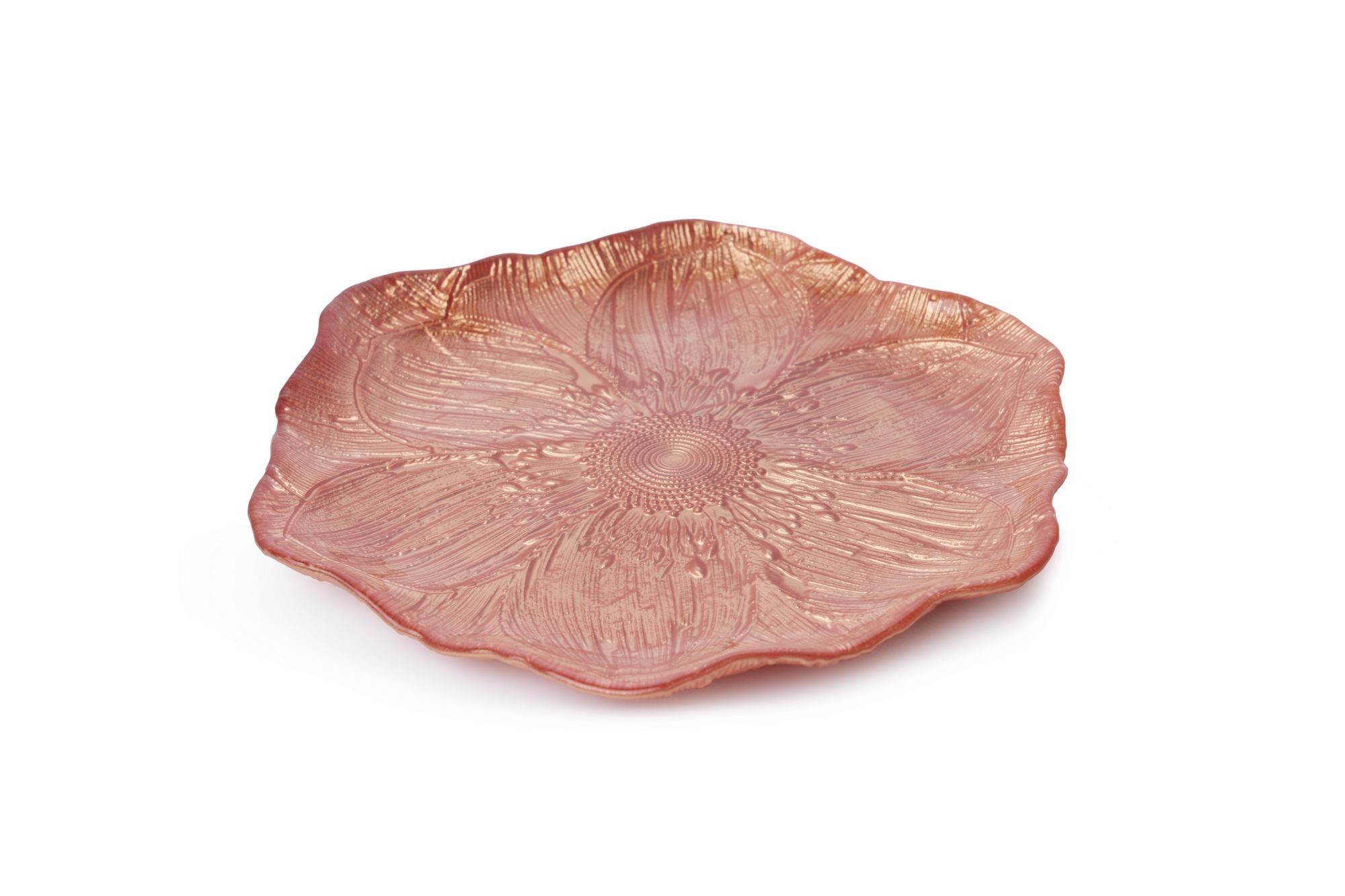 Conjunto de Pratos de Sobremesa – 22 x 22 cm – Laranja – Vidro