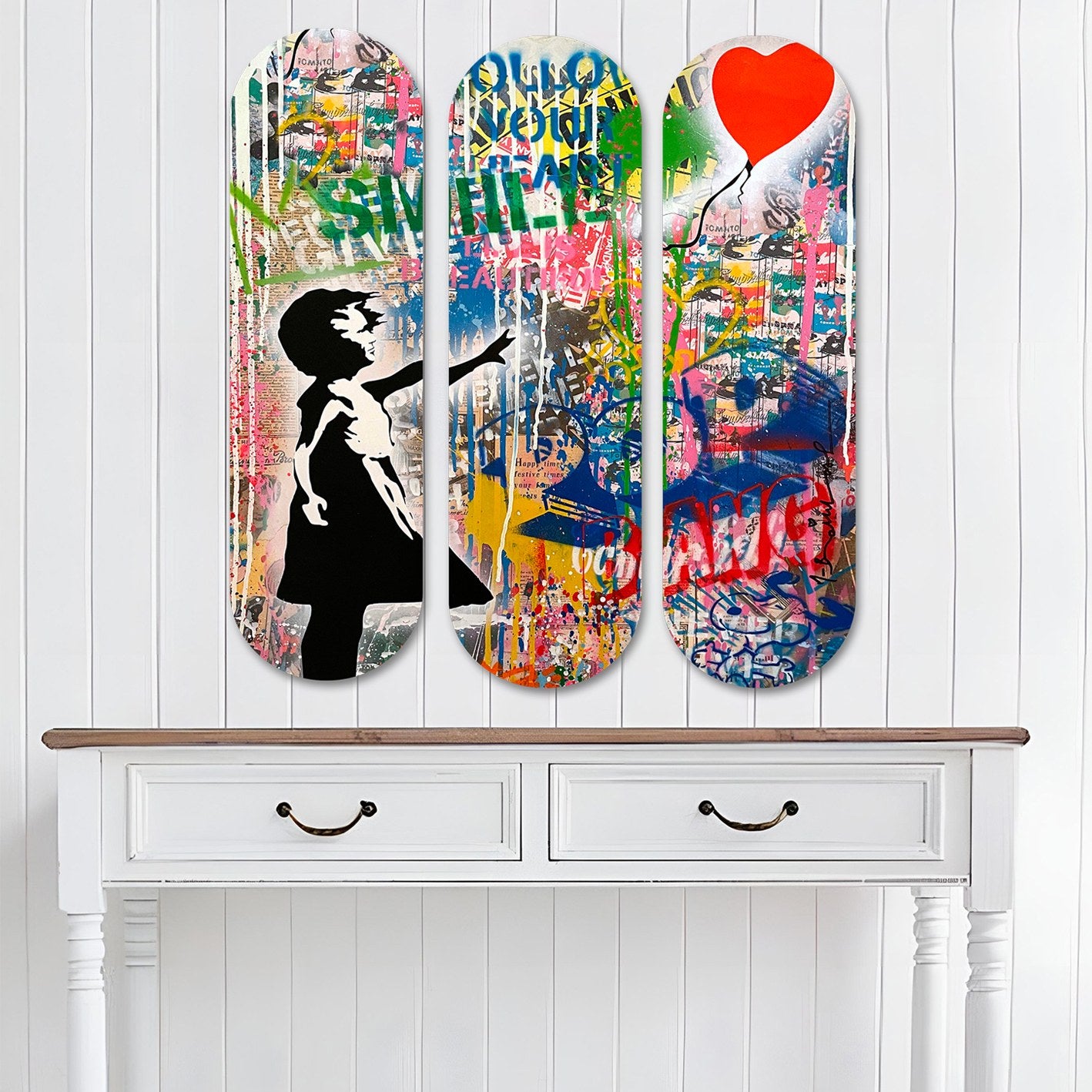 Conjunto de pinturas decorativas em MDF – 20 x 70 cm cada – 100% MDF – 8 mm de espessura