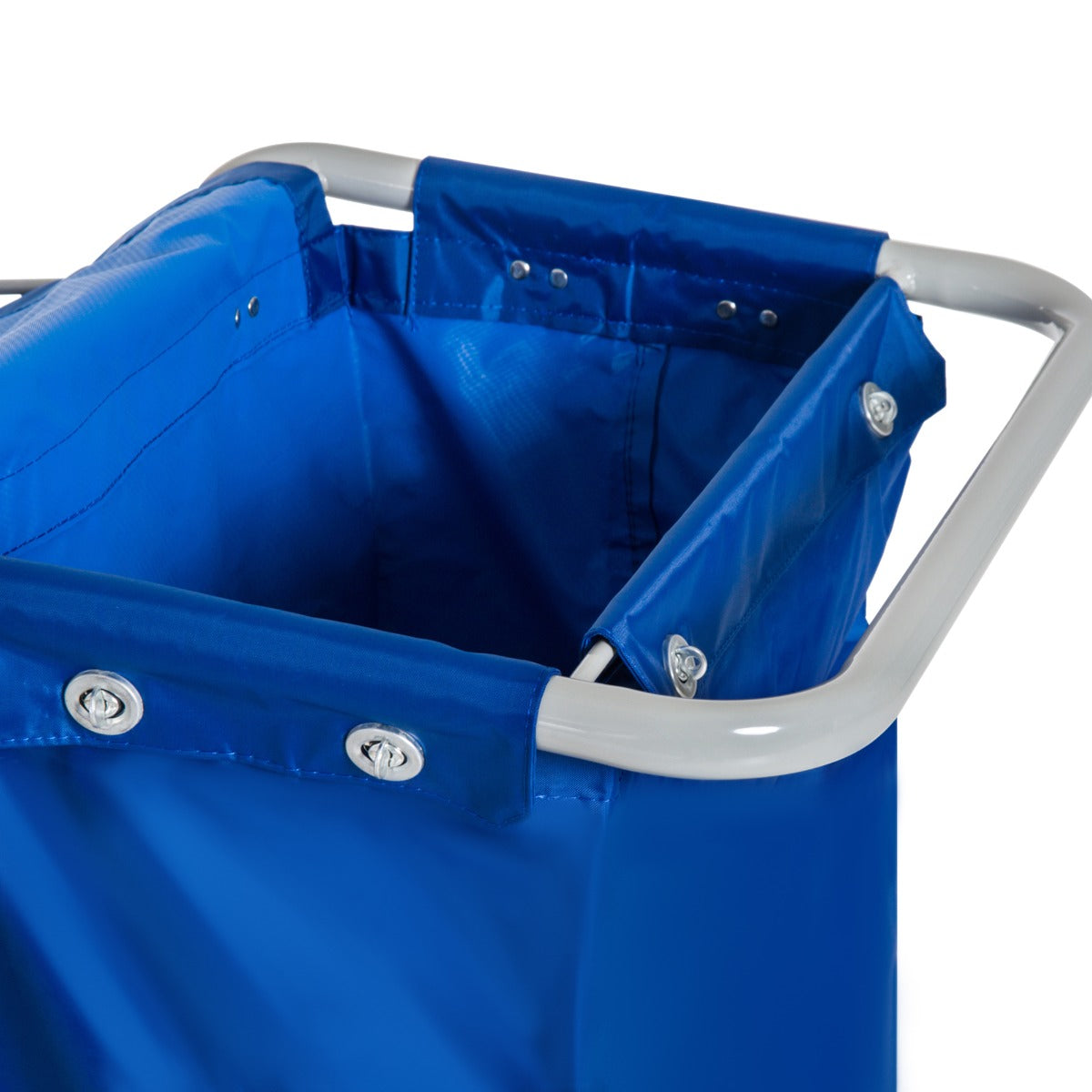 Carrinho de Limpeza Profissional – 93x80x97 cm – Azul e Laranja – Ferro, PP e tecido Oxford