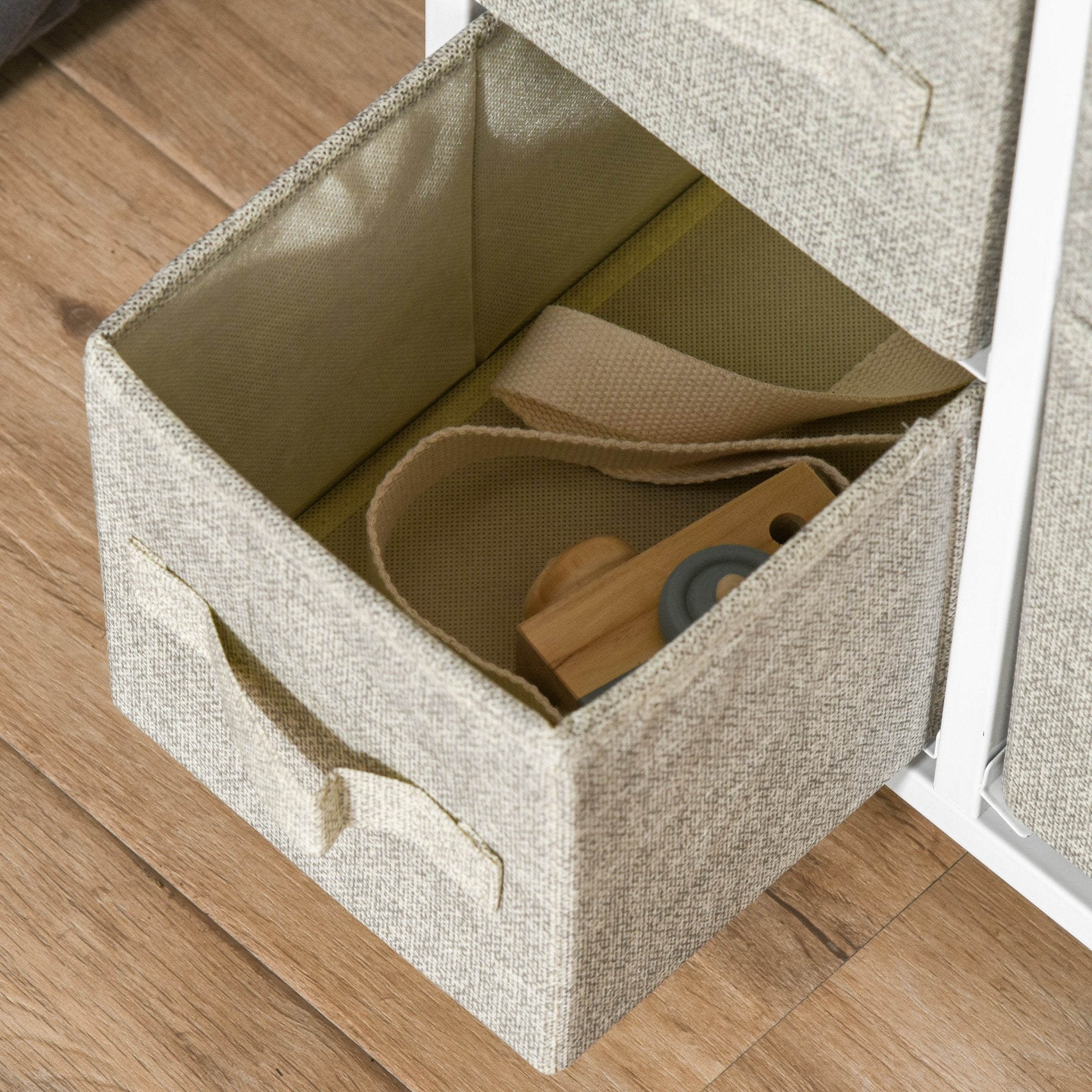 Cómoda Multifuncional – 63,5x30x71cm – Branco, Carvalho e Cinza Claro – MDF e Metal