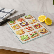 Tábua de corte em vidro temperado – 20 x 30 cm – Multicolorido