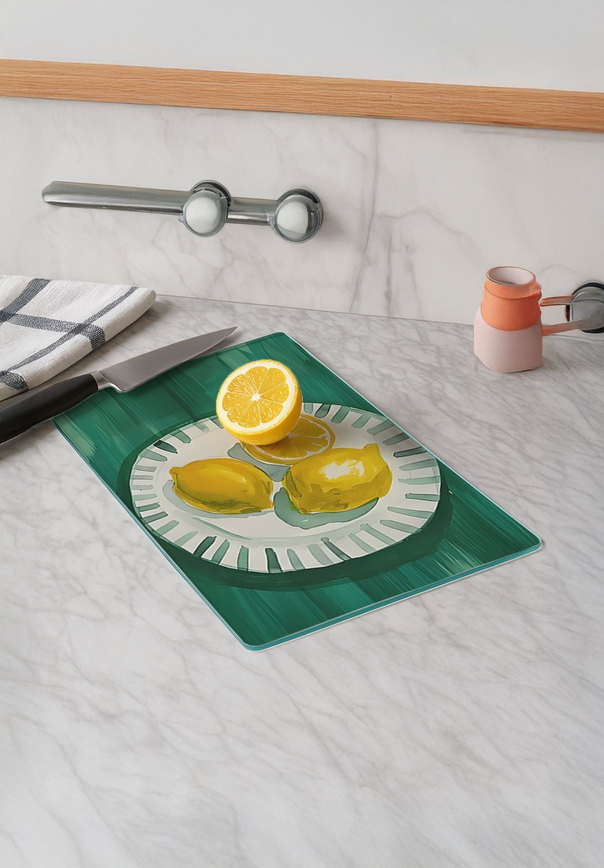 Tábua de corte em vidro temperado – 20 x 30 cm – multicolorido
