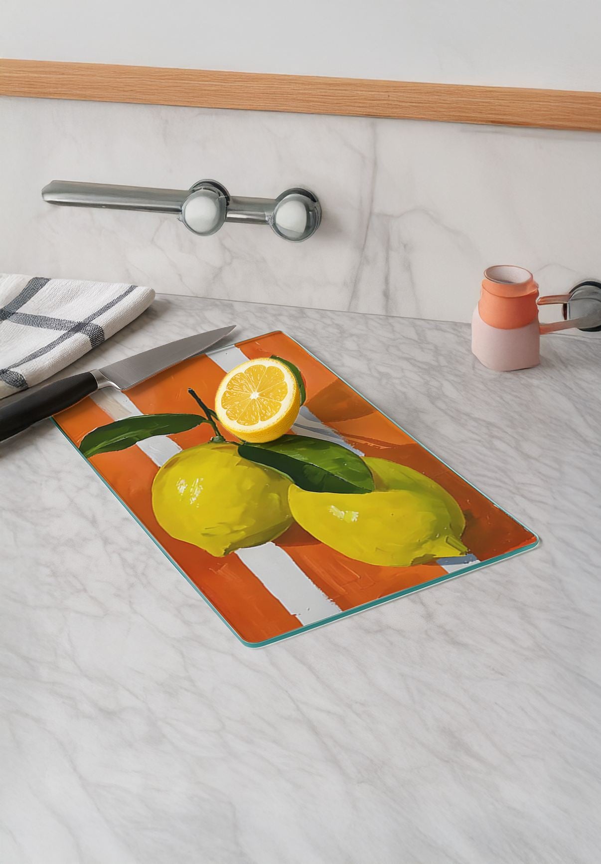 Tábua de corte em vidro temperado – 20 x 30 cm – multicolorido