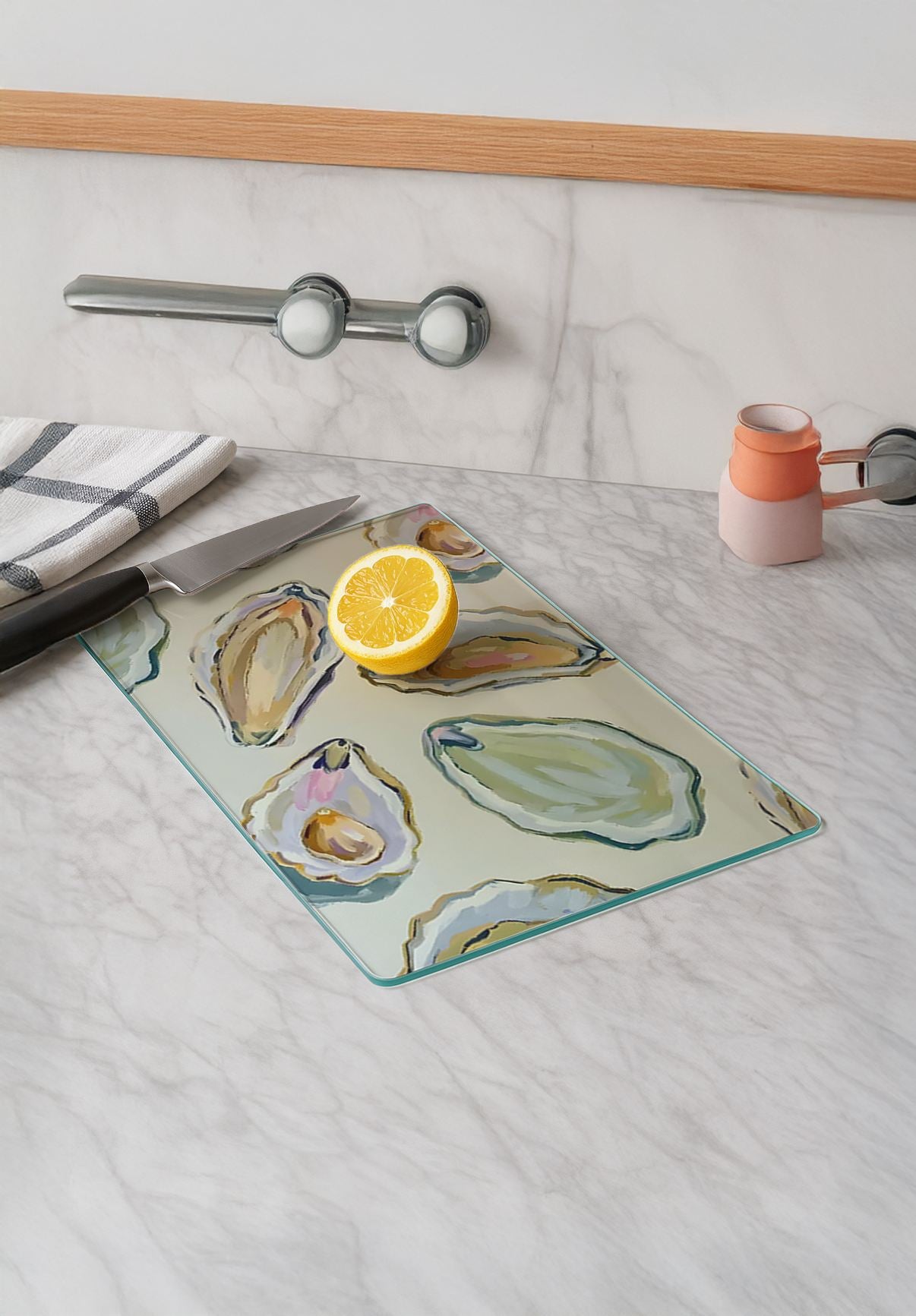 Tábua de corte – 20 x 30 cm – Multicolorido – Vidro temperado