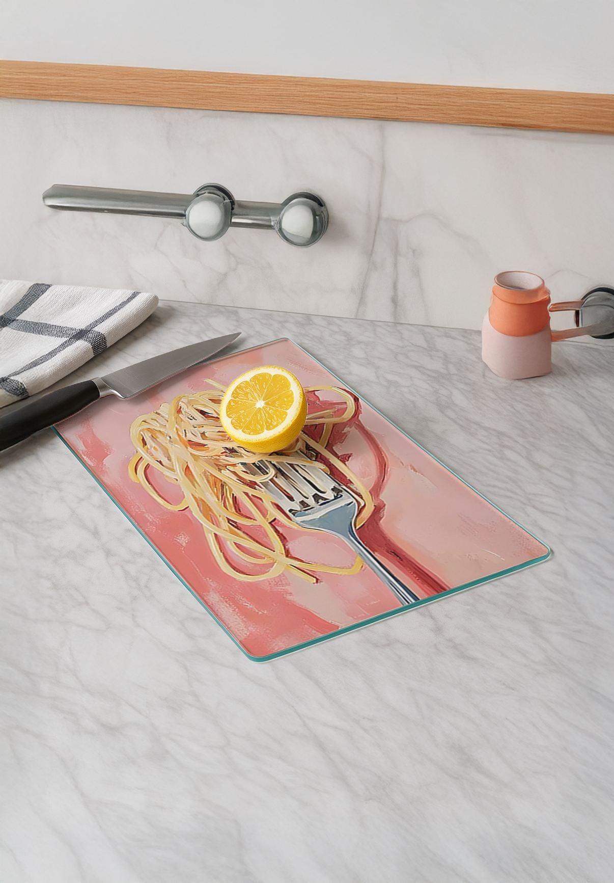 Tábua de corte em vidro temperado – 20 x 30 cm – multicolorido