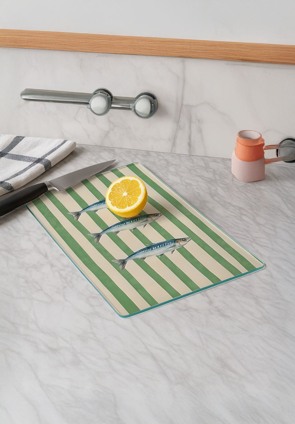 Tábua de Corte em Vidro Temperado – 20 x 30 cm – Multicolorido